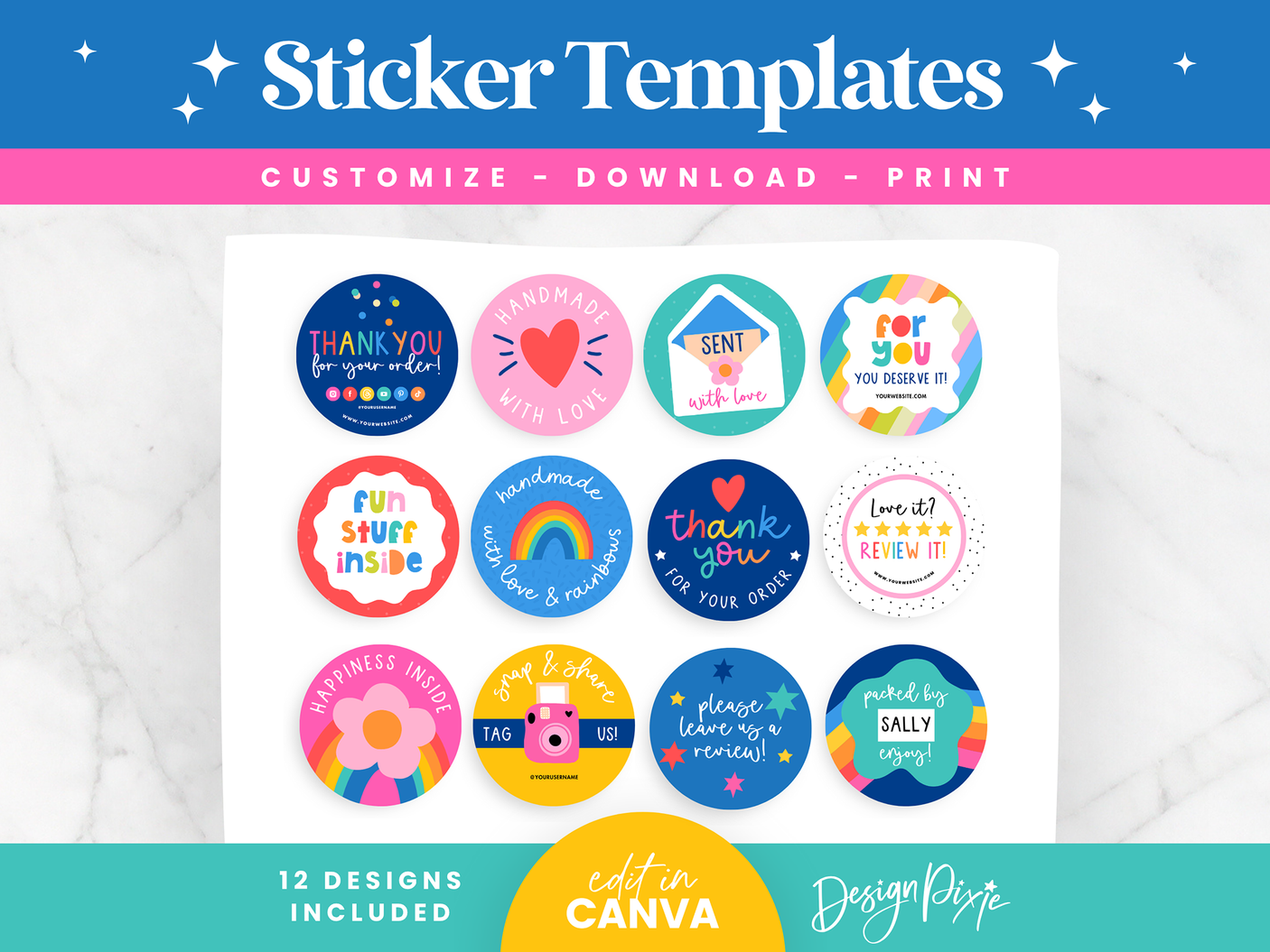 Colorful Sticker Label Templates