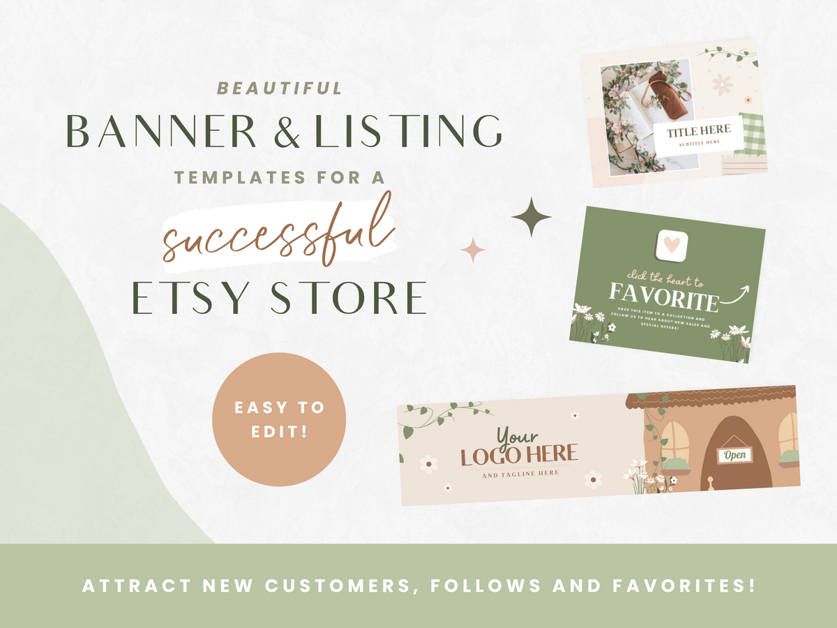 Cottagecore Etsy Shop Kit - Design Pixie