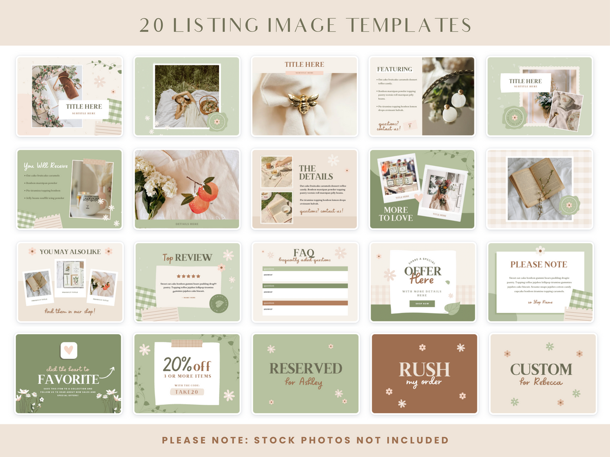 Cottagecore Etsy Shop Kit - Design Pixie