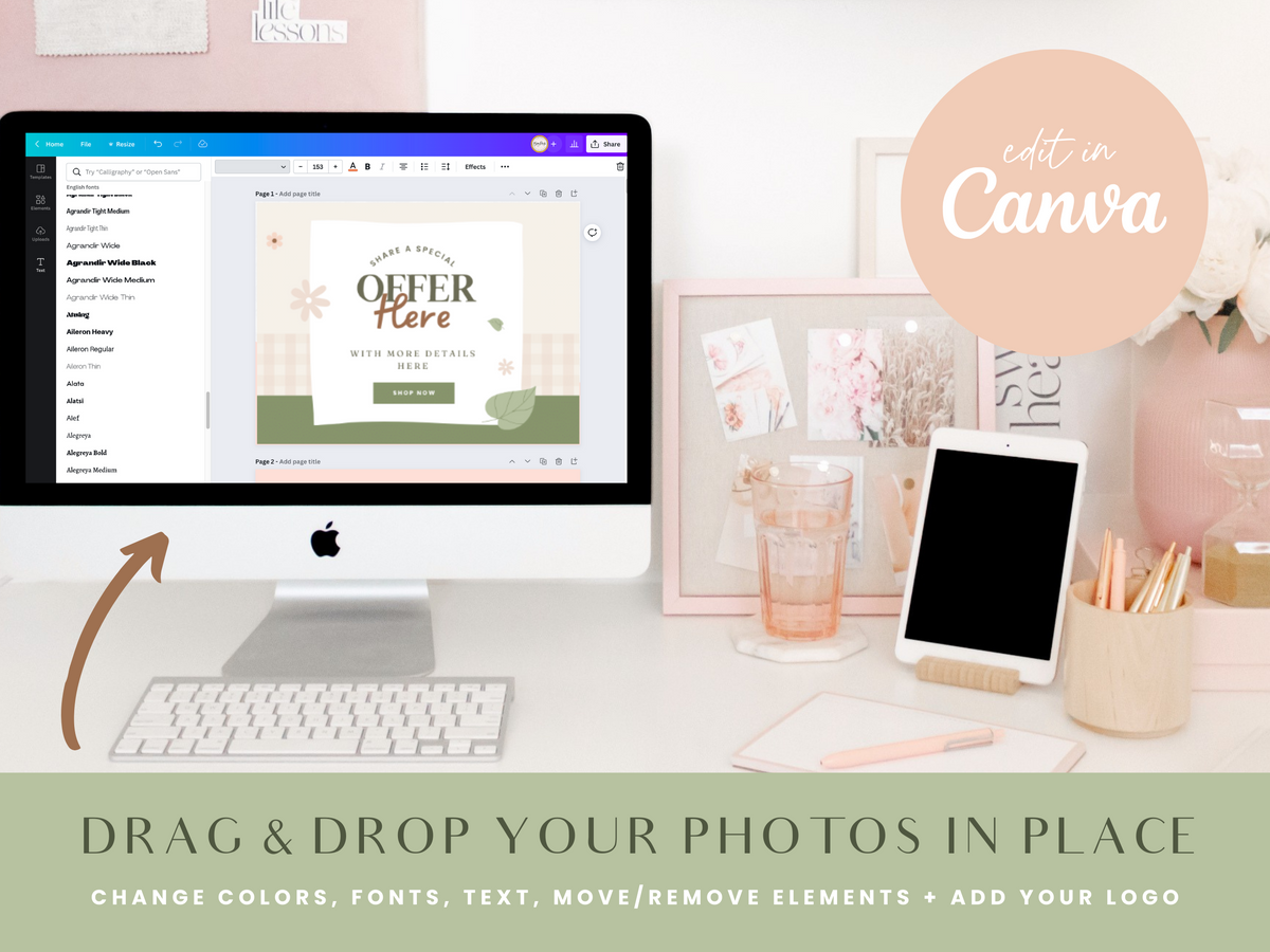 Cottagecore Etsy Shop Kit - Design Pixie