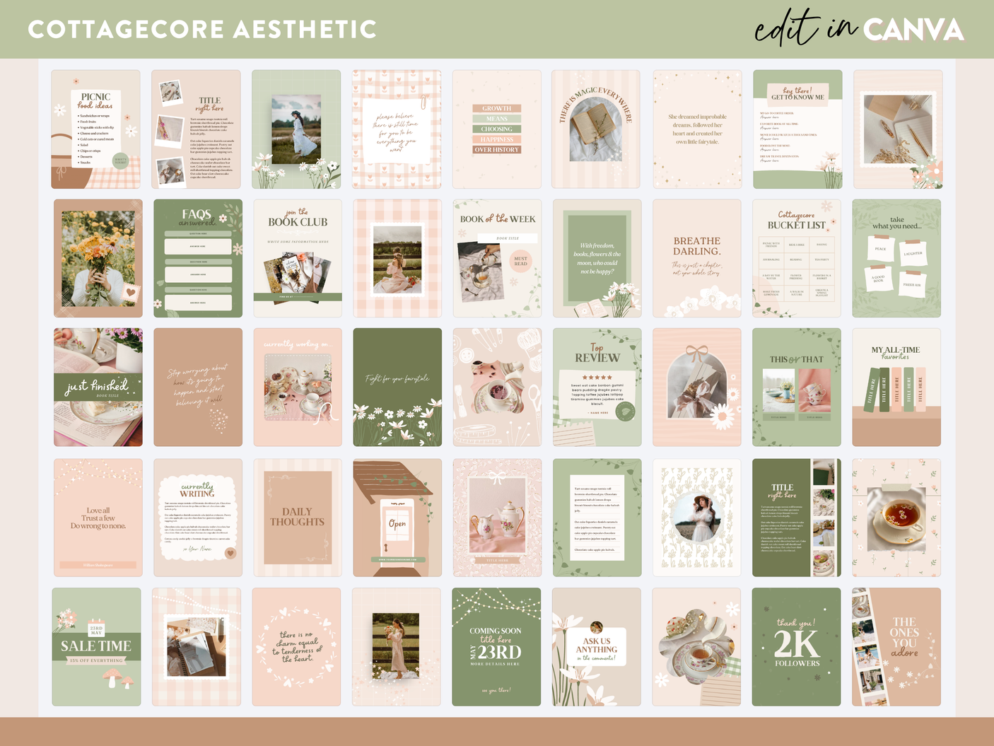 Cottagecore Instagram Templates