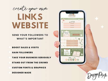 Cottagecore Link In Bio Template - Design Pixie