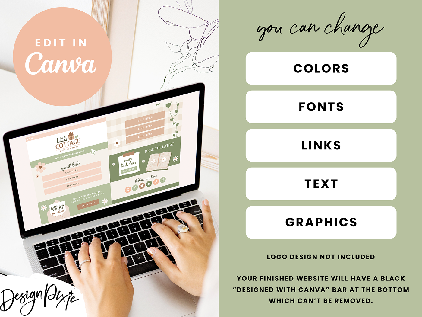 Cottagecore Link In Bio Template - Design Pixie