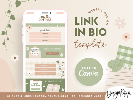 Cottagecore Link In Bio Template - Design Pixie
