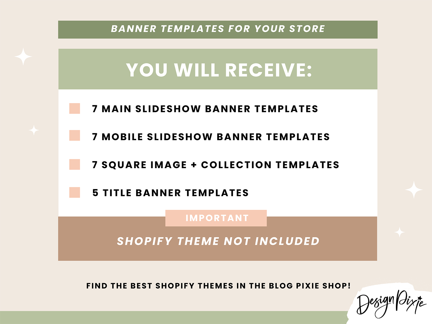 Cottagecore Shopify Banner Templates - Design Pixie