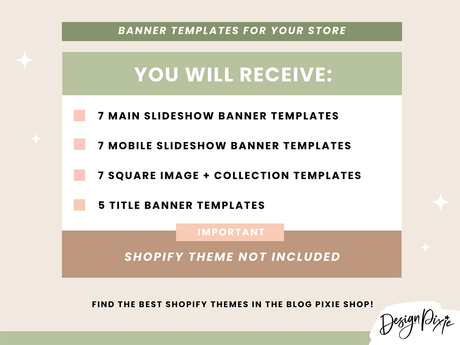 Cottagecore Shopify Banner Templates - Design Pixie