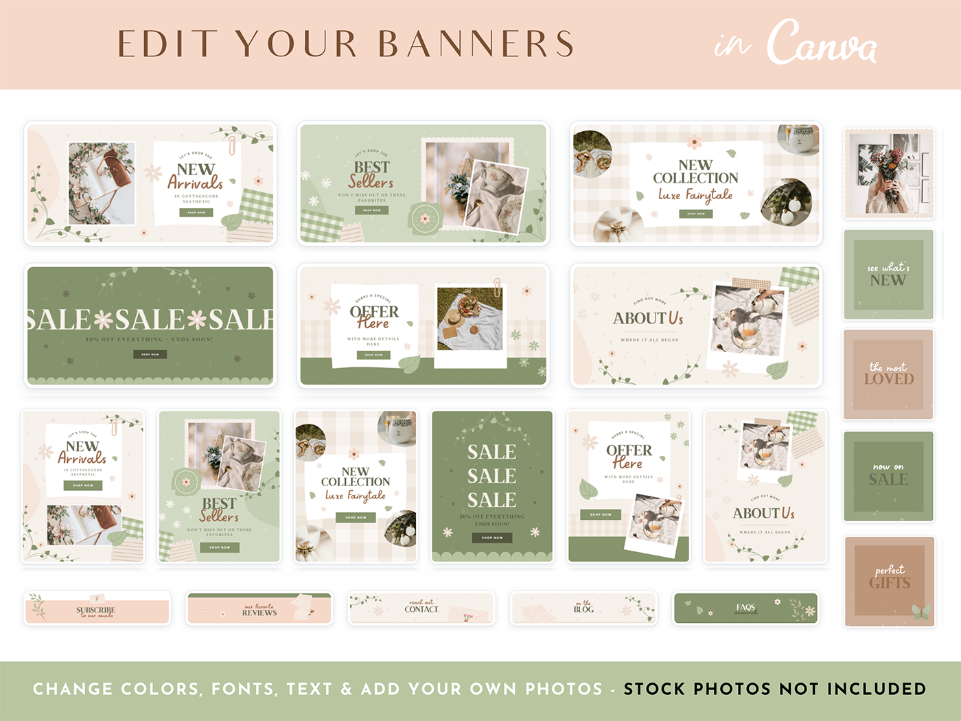 Cottagecore Shopify Banner Templates - Design Pixie