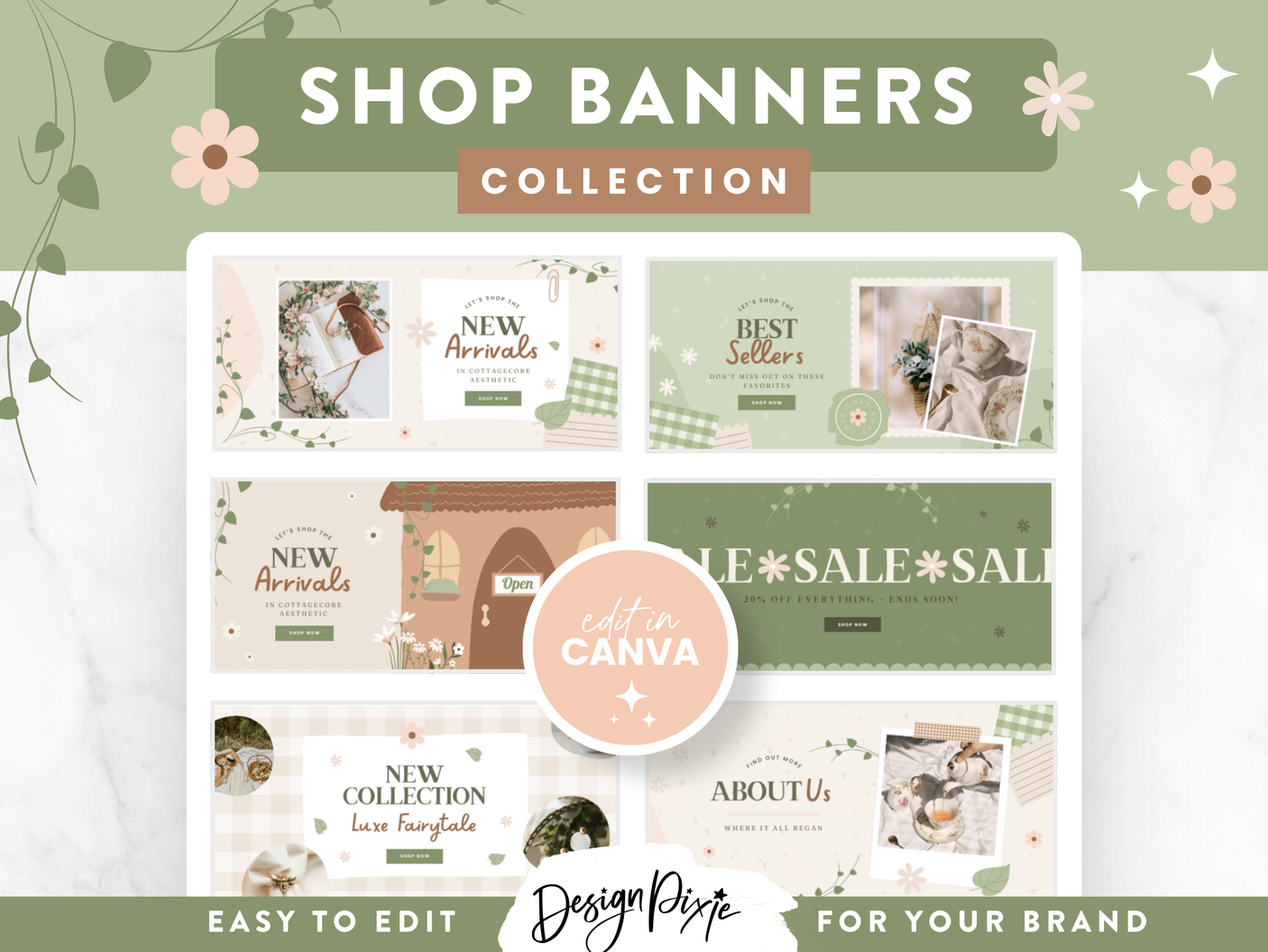 Cottagecore Shopify Banner Templates