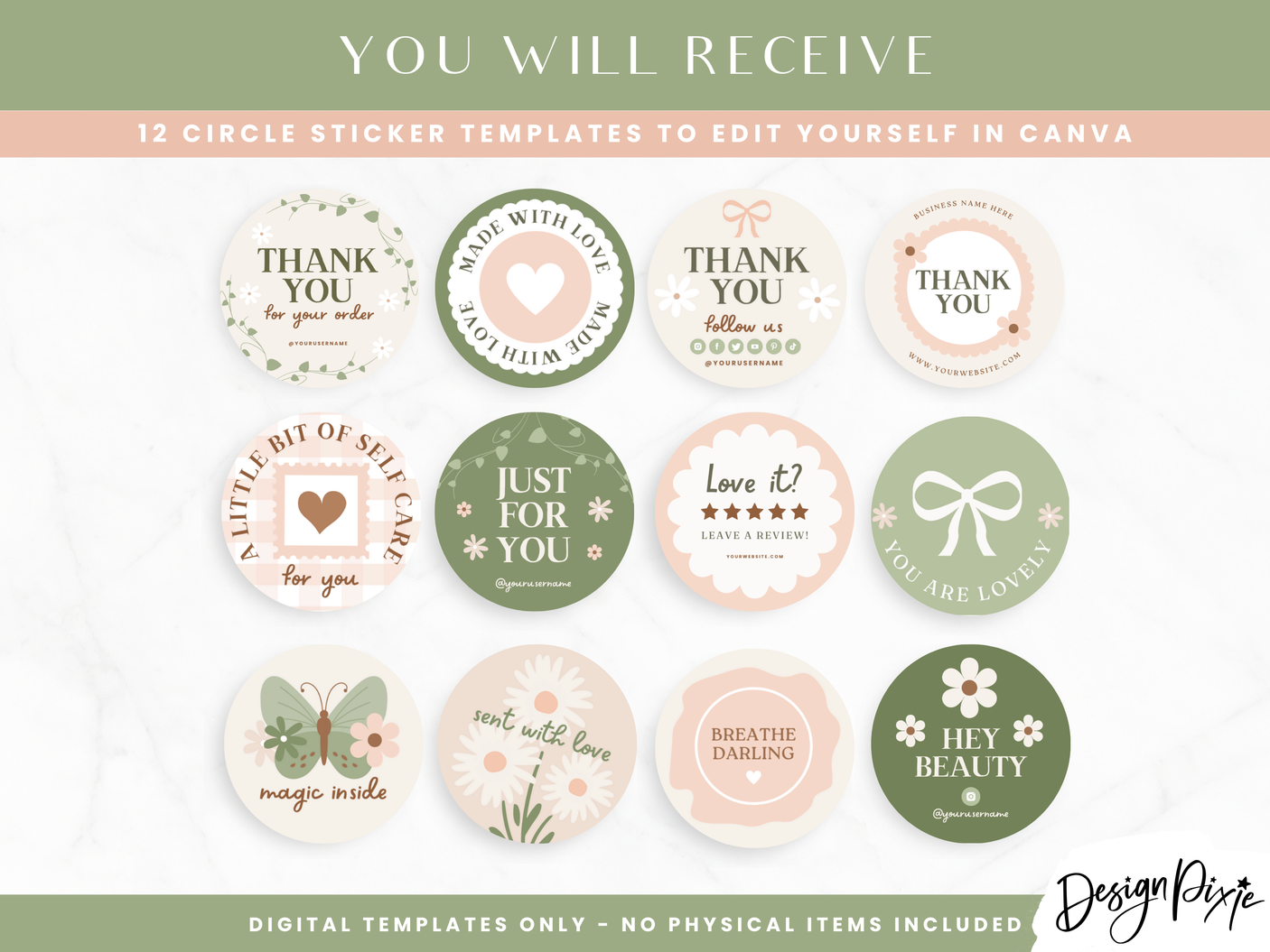 Cottagecore Sticker Templates - Design Pixie