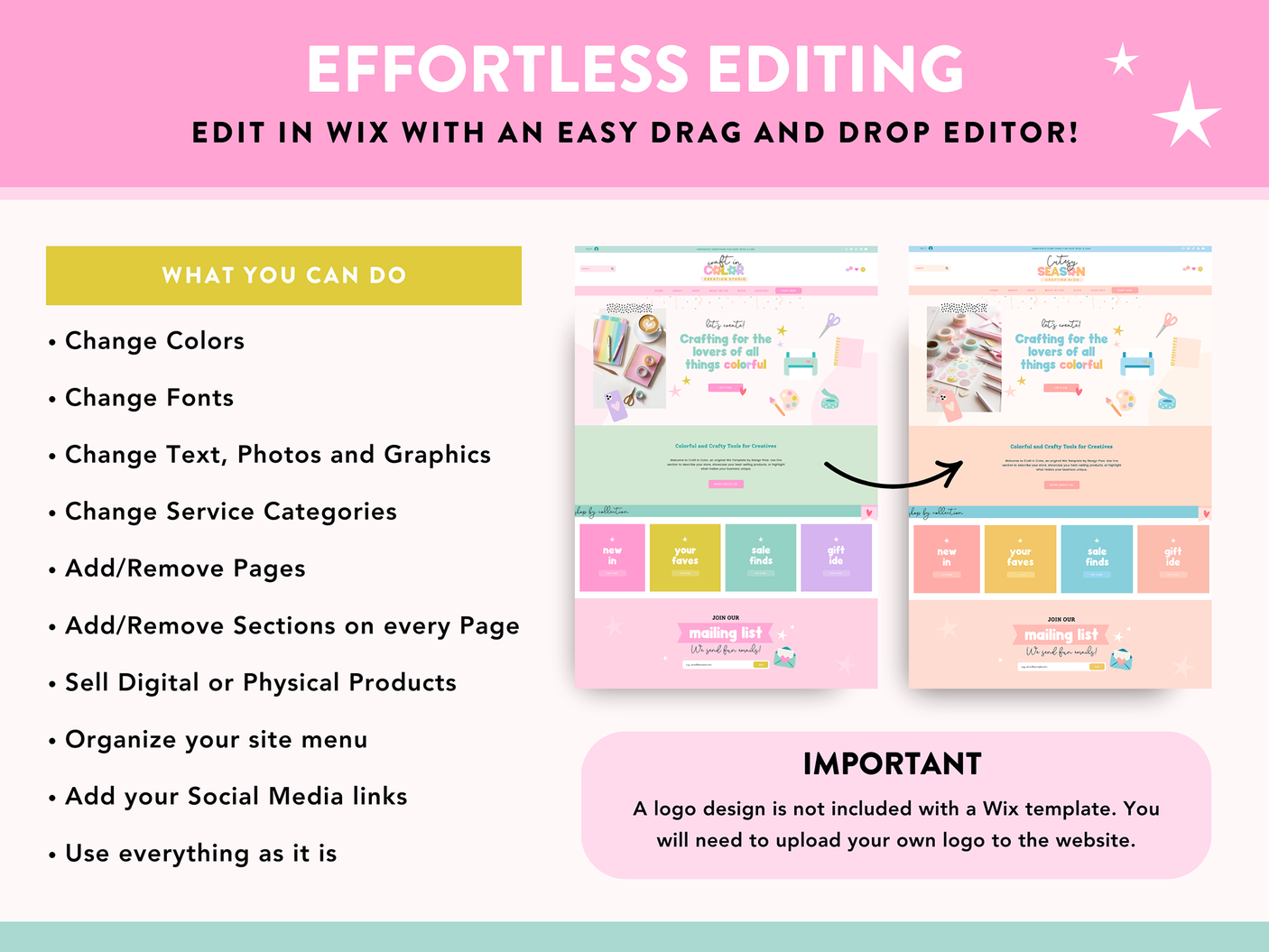 Craft Wix Website Template