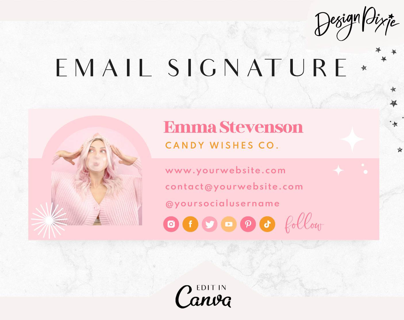 Candy Wishes Email Signature Template - Design Pixie