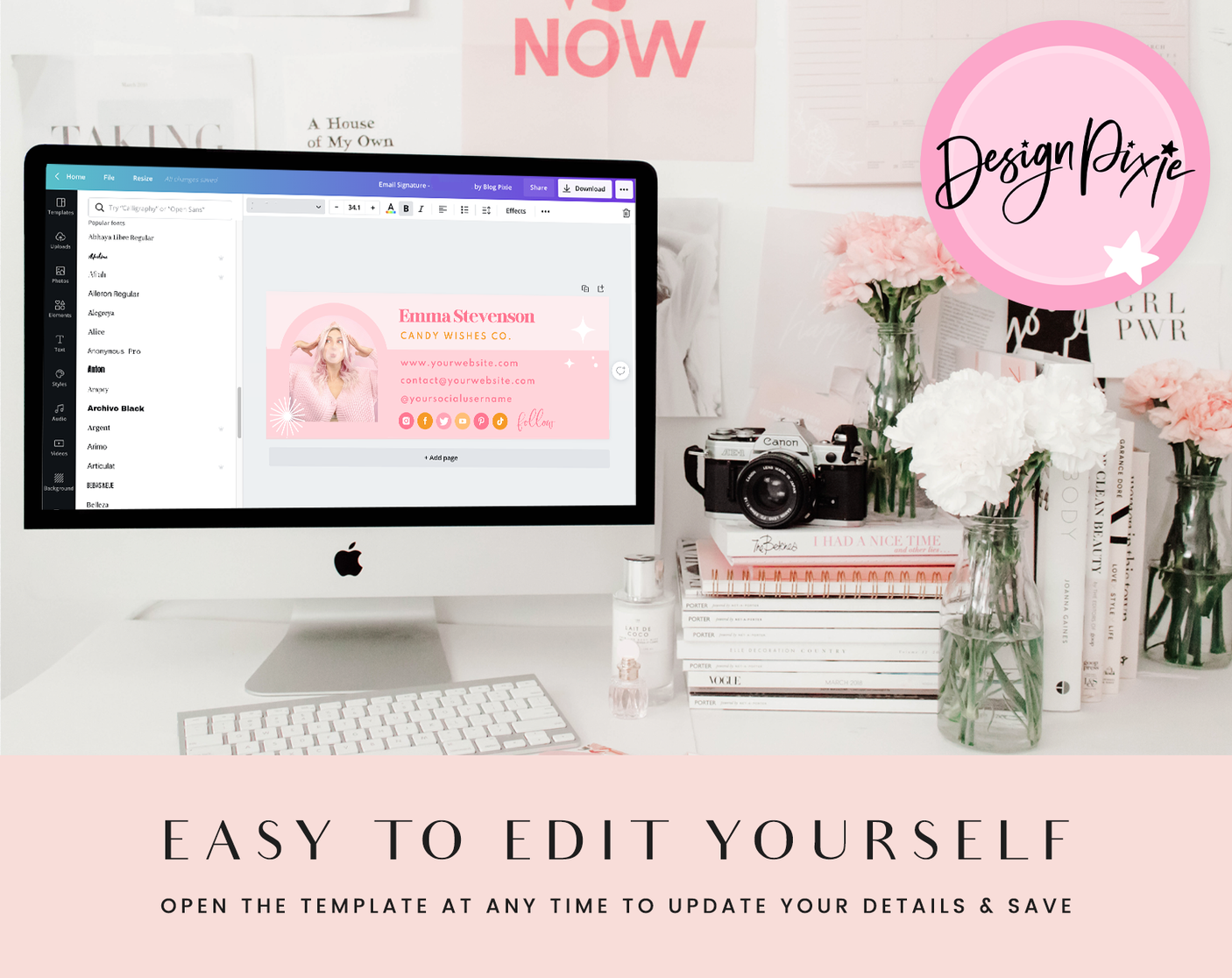 Candy Wishes Email Signature Template - Design Pixie