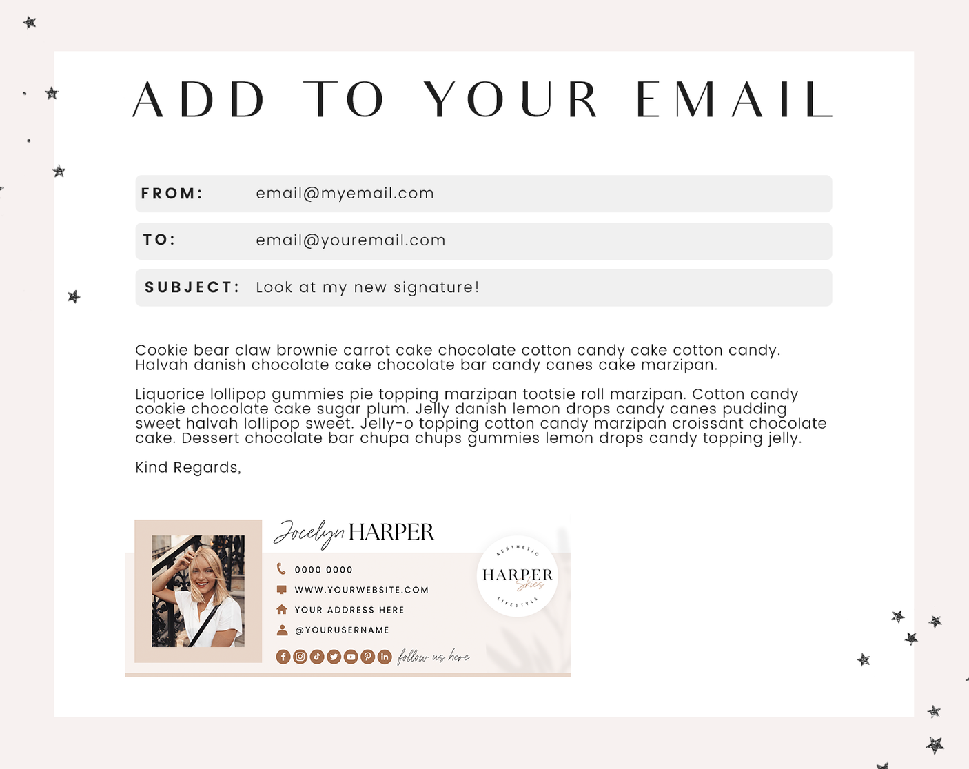 Harper Email Signature Template - Design Pixie