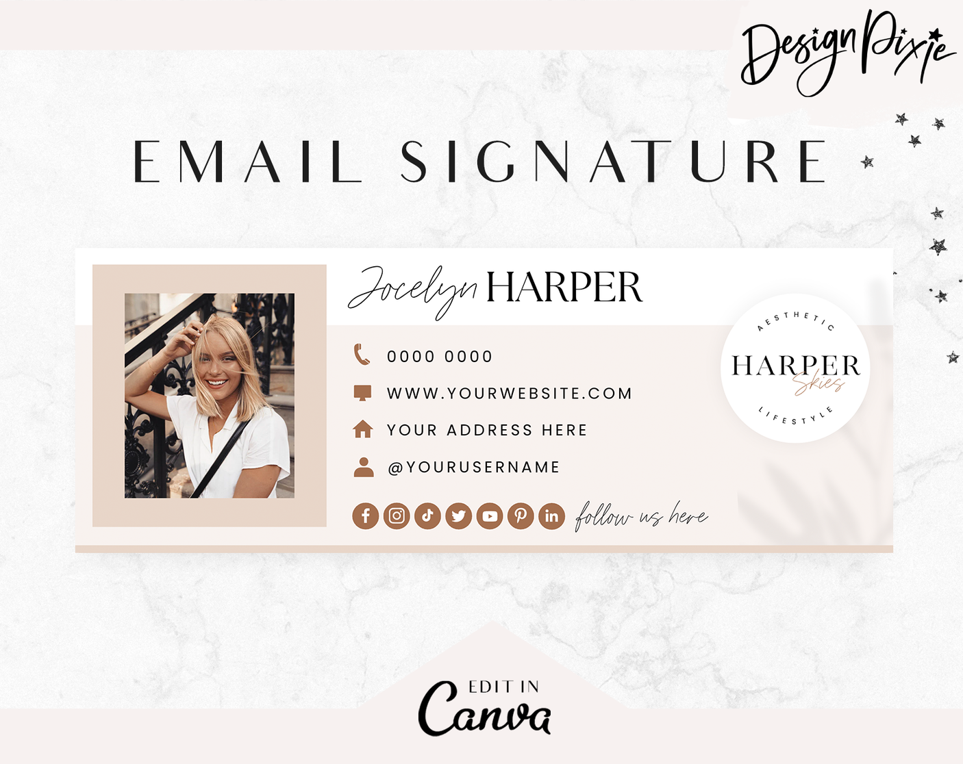 Harper Email Signature Template - Design Pixie