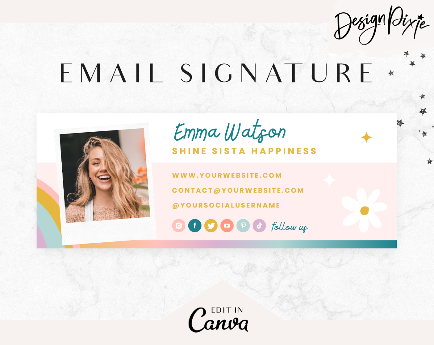 Shine Sista Email Signature Template - Design Pixie