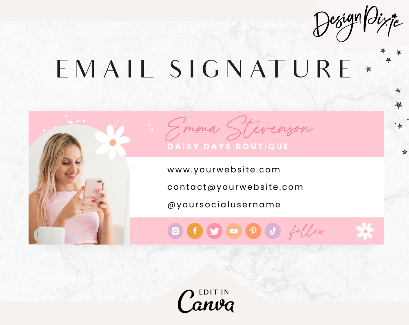 Daisy Days Email Signature Template - Design Pixie
