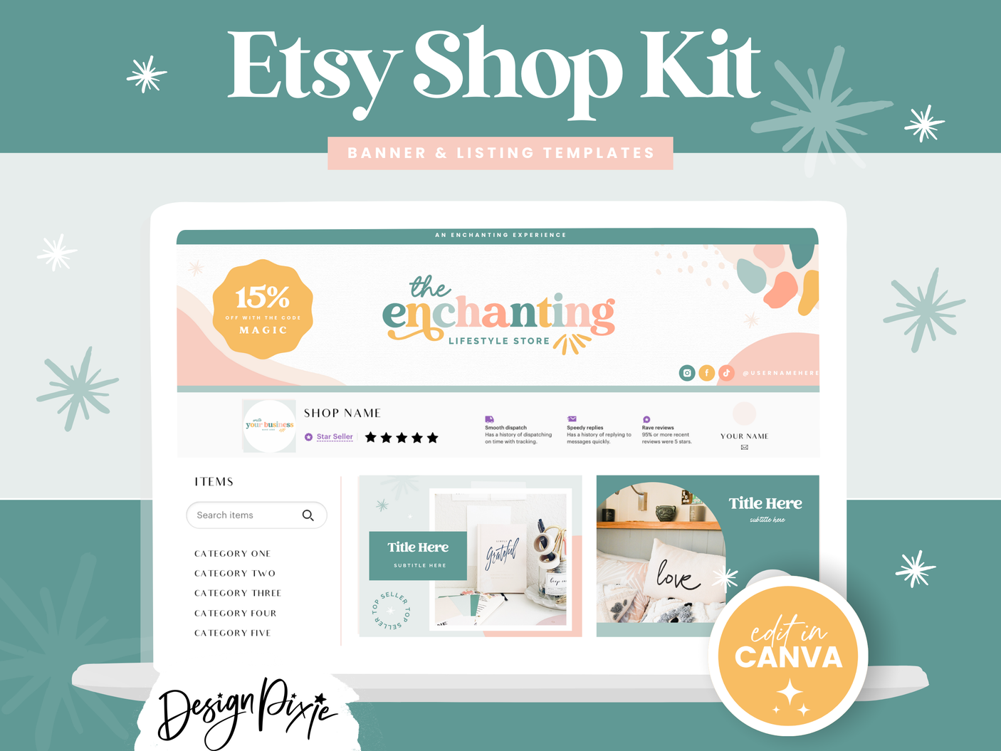 Enchanting Etsy Shop Kit - Design Pixie