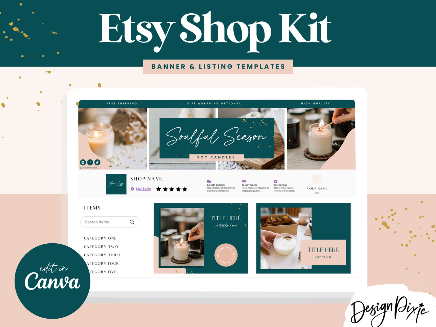 Soulful Season Etsy Shop Kit - Design Pixie