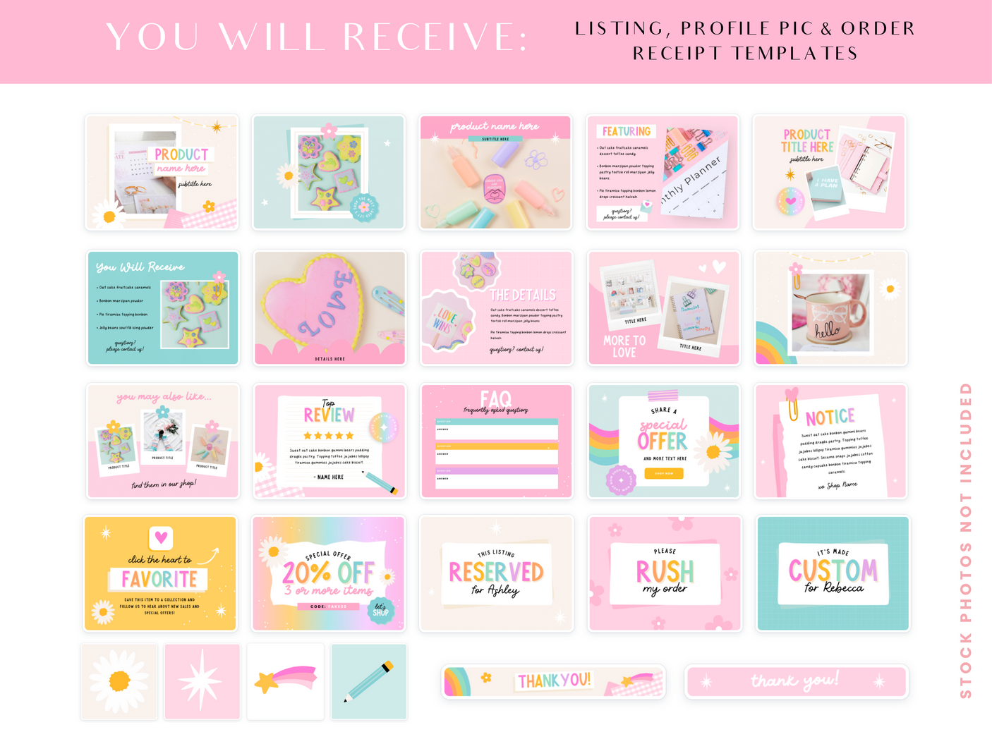 Rainbow Journal Etsy Shop Kit - Design Pixie