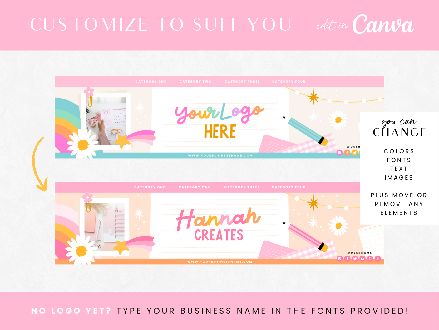 Rainbow Journal Etsy Shop Kit - Design Pixie