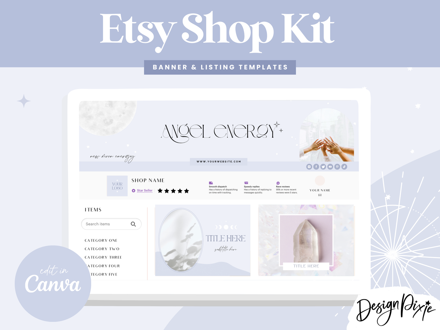 Angel Energy Etsy Shop Kit - Design Pixie
