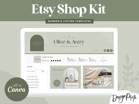 Olive And Avery Etsy Shop Kit - Design Pixie