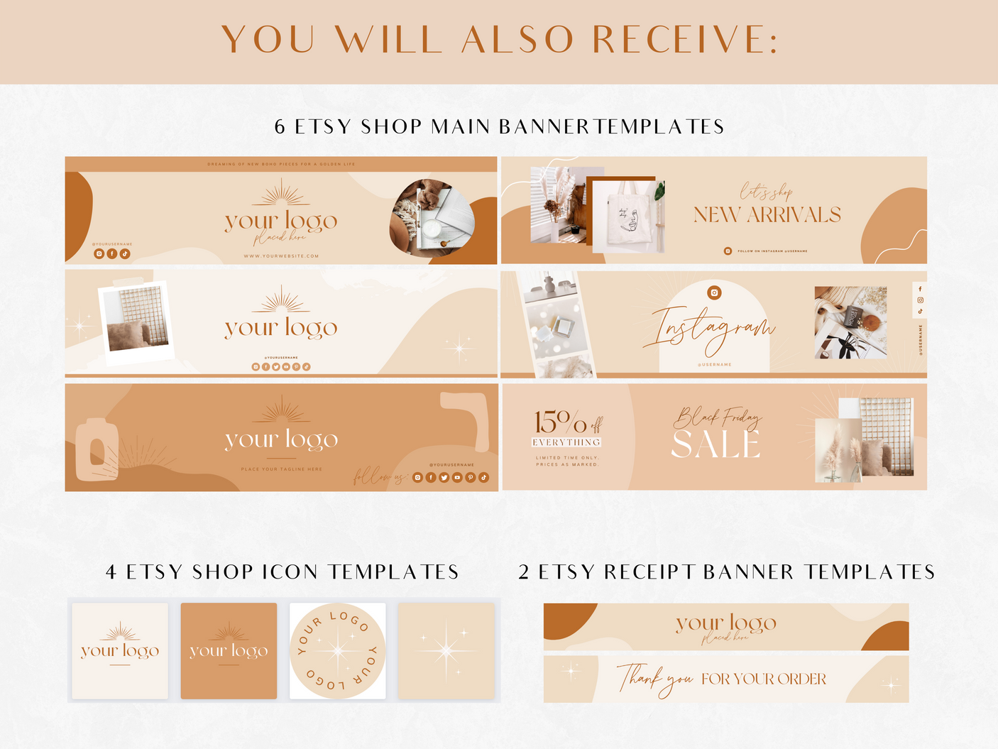 Bohemian Dream Etsy Shop Kit - Design Pixie