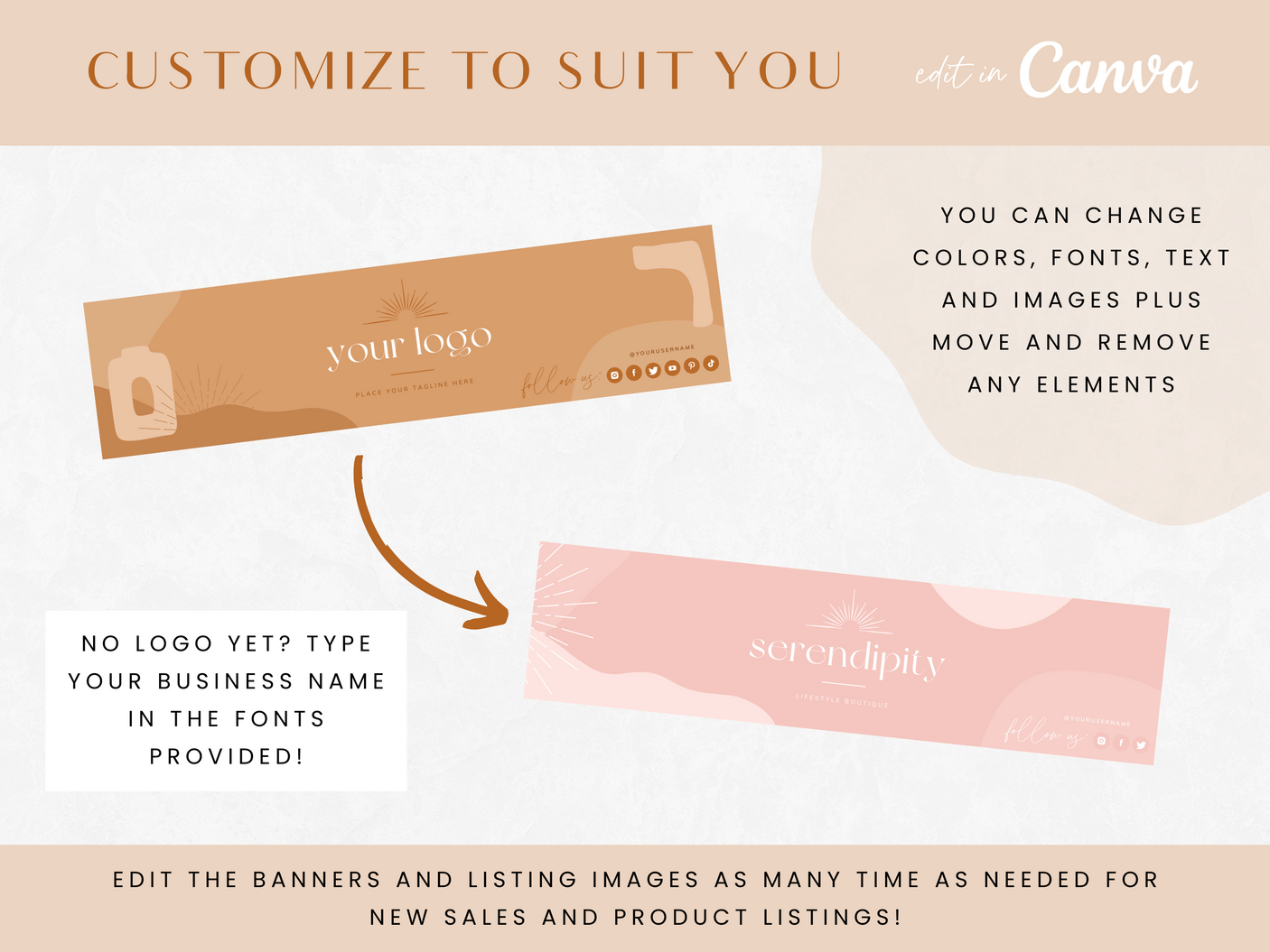 Bohemian Dream Etsy Shop Kit - Design Pixie