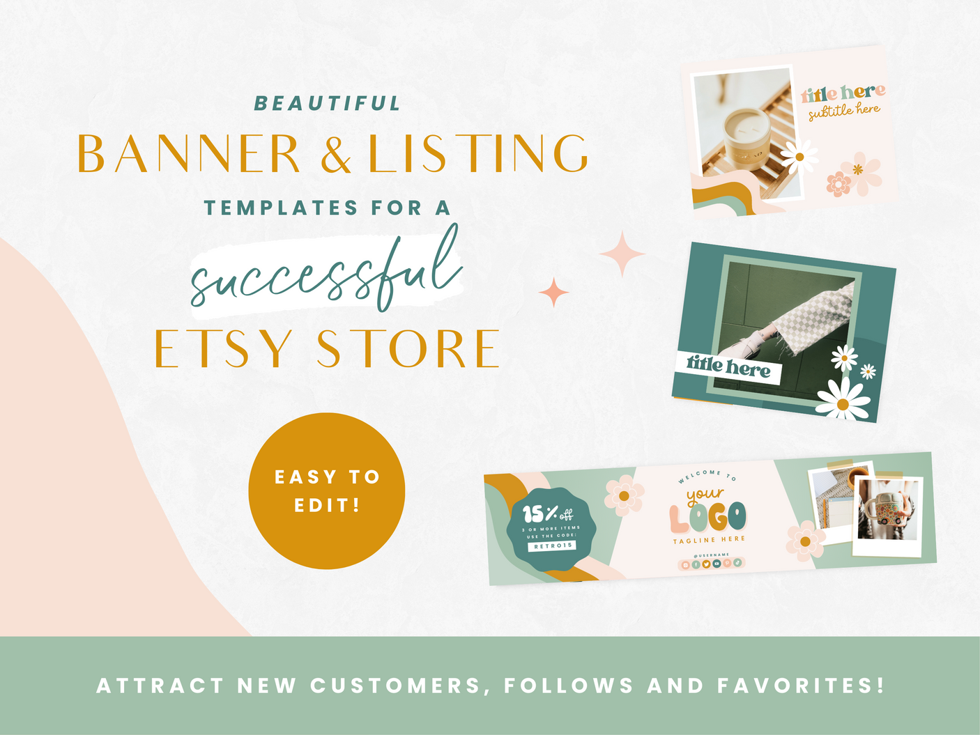 Retro Etsy Shop Kit - Design Pixie