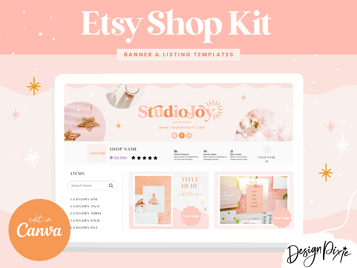 Studio Joy Etsy Shop Kit - Design Pixie