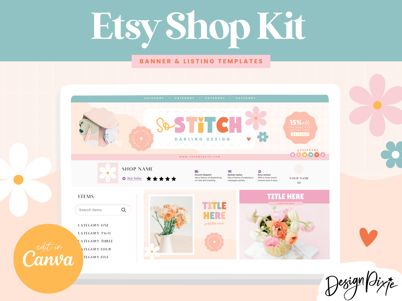 So Stitch Etsy Shop Kit - Design Pixie
