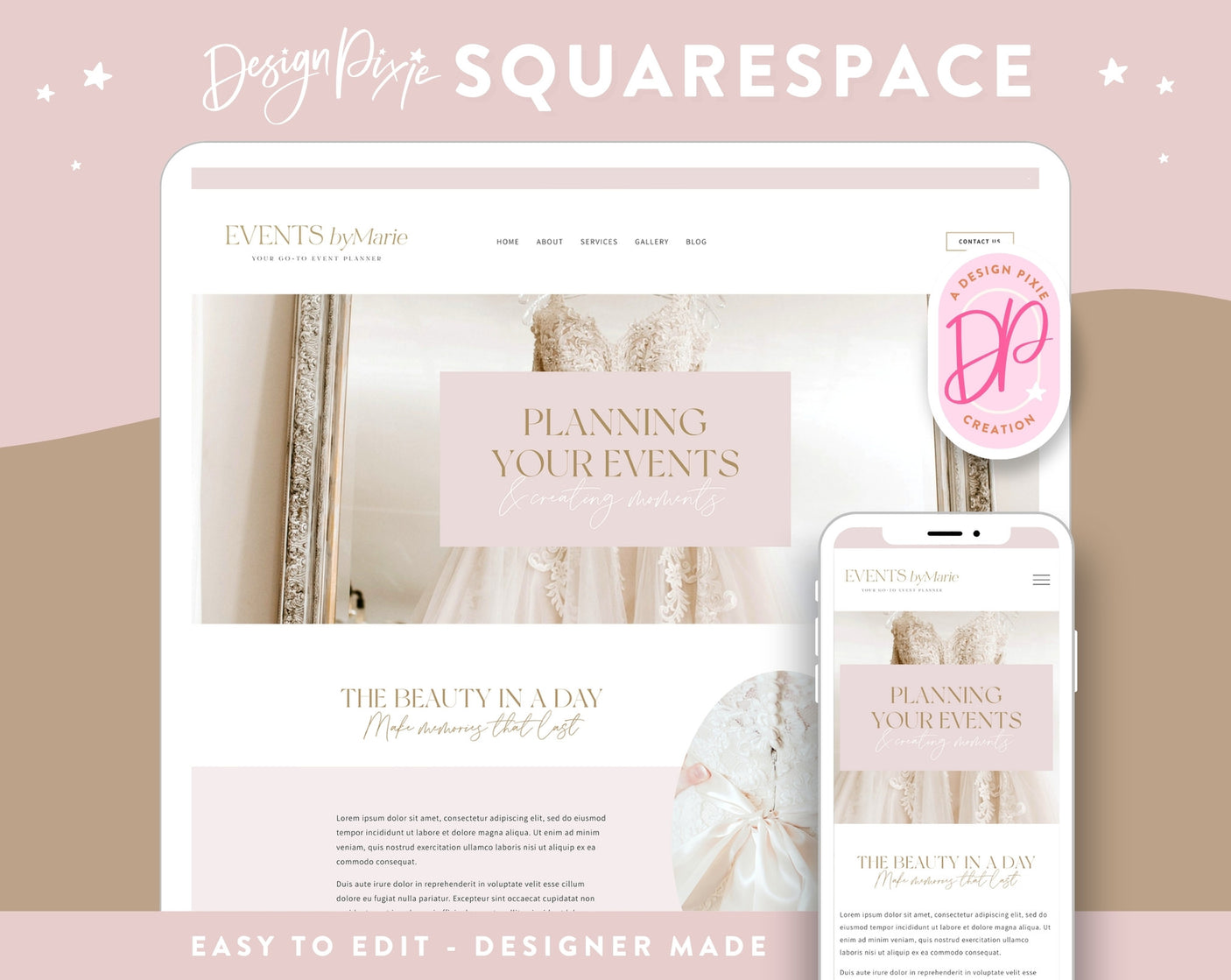 Events By Marie Squarespace Template