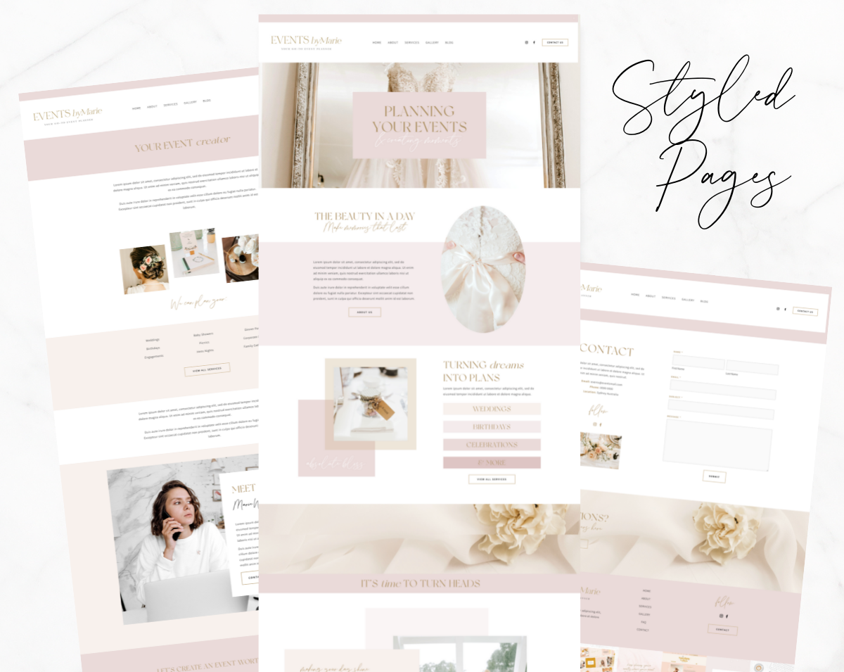 Events By Marie Squarespace Template - Design Pixie