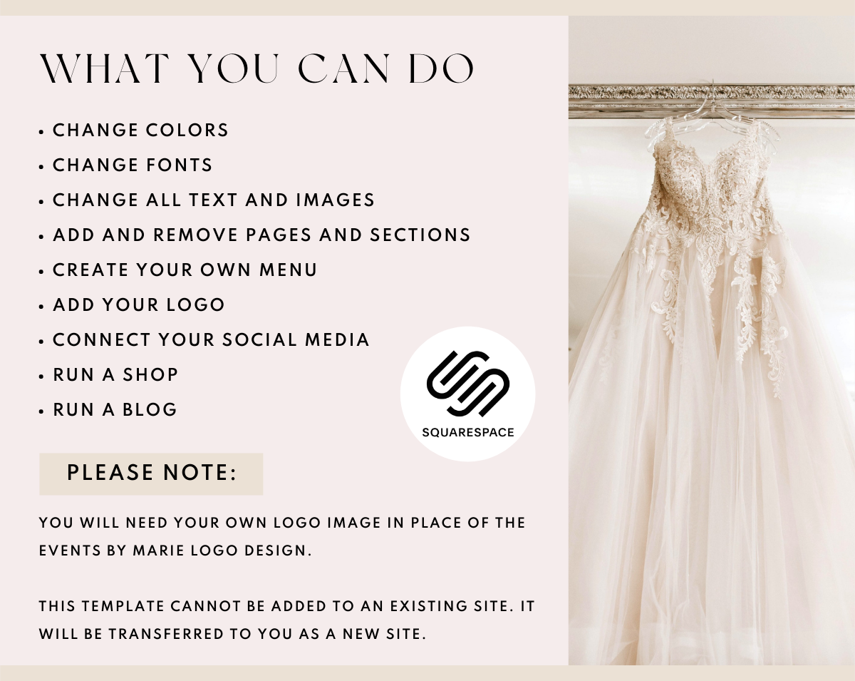 Events By Marie Squarespace Template - Design Pixie