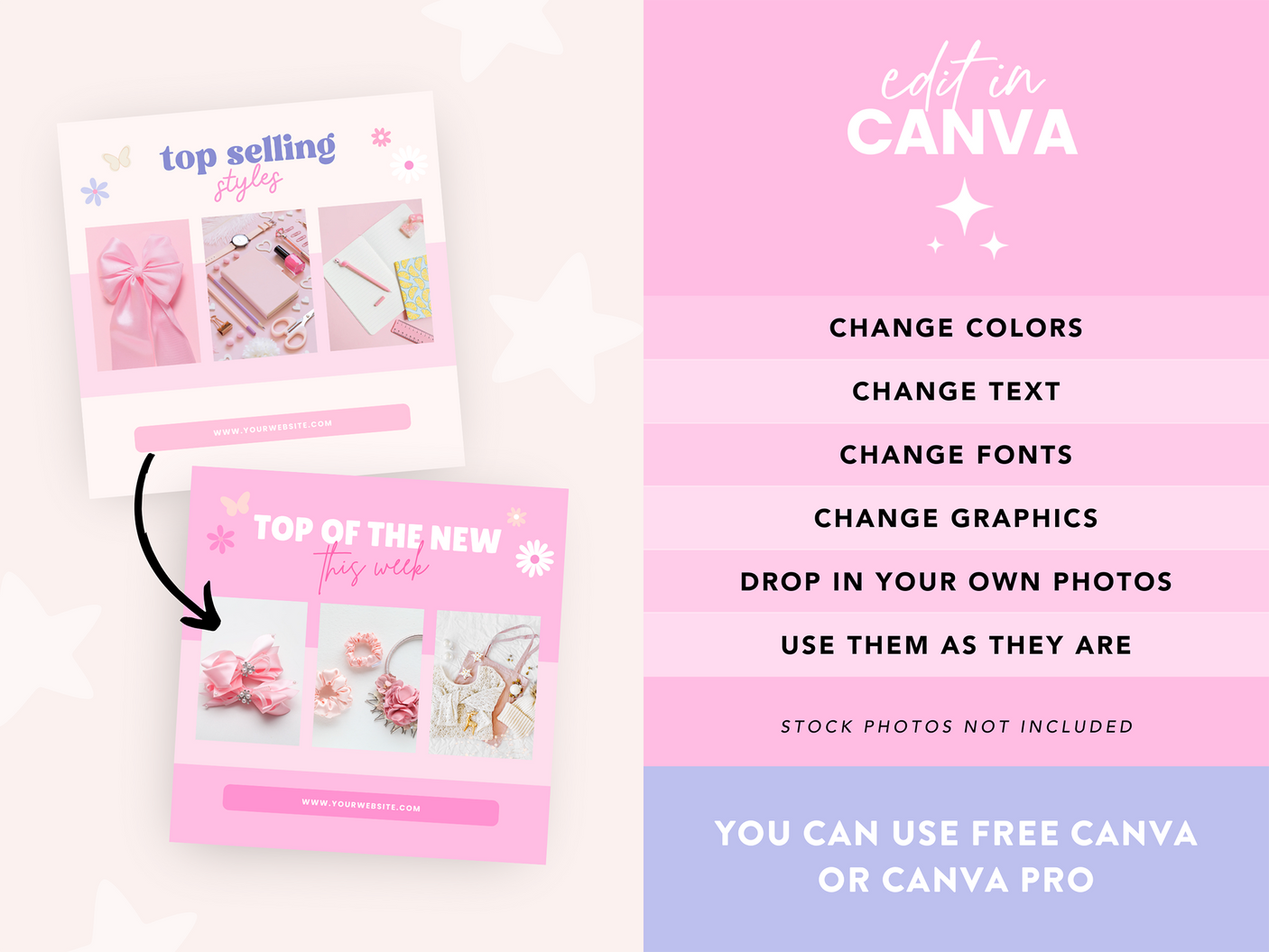 Girly Boutique Instagram Templates Canva