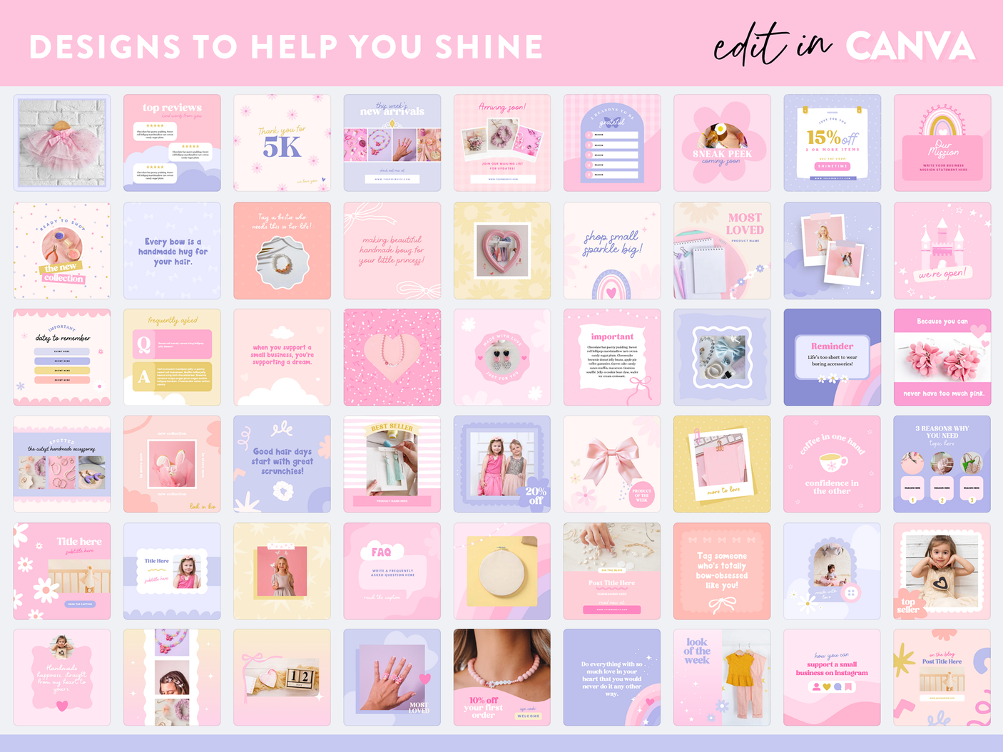 Girly Boutique Instagram Templates Canva