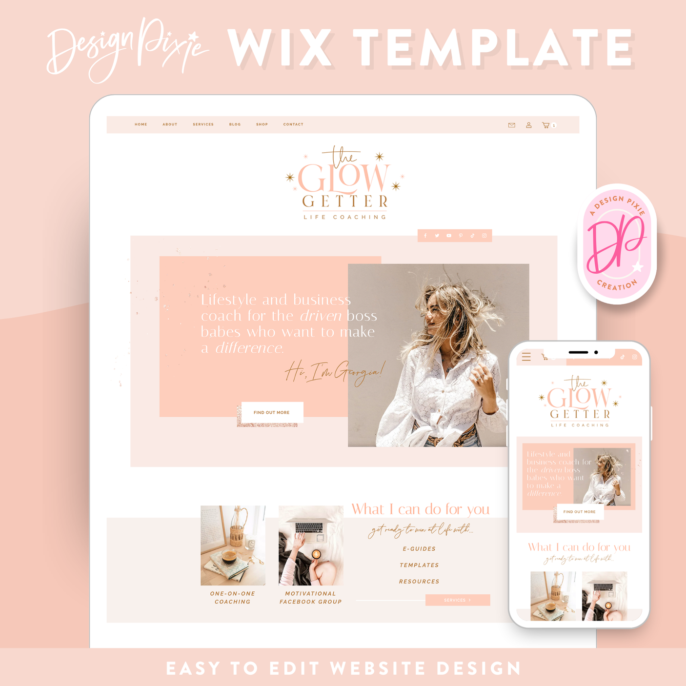 Glow Getter Wix Template