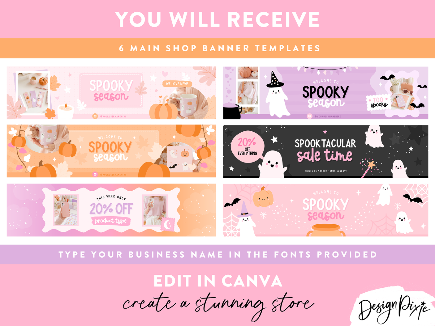 Cute Fall Etsy Shop Banners