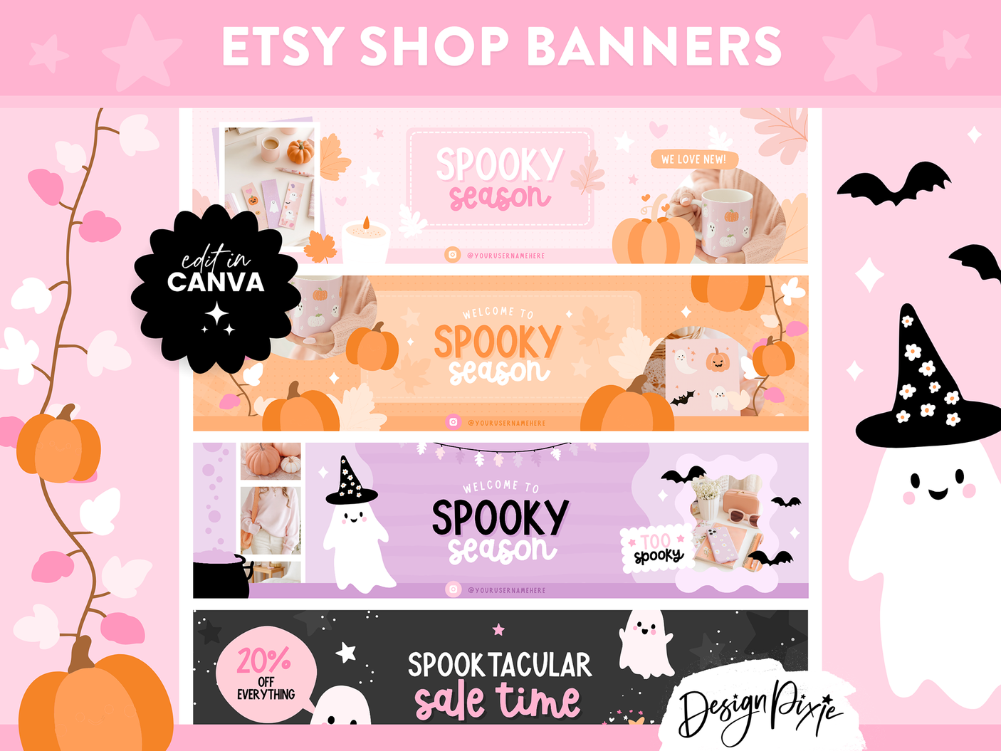 Cute Fall Etsy Shop Banners