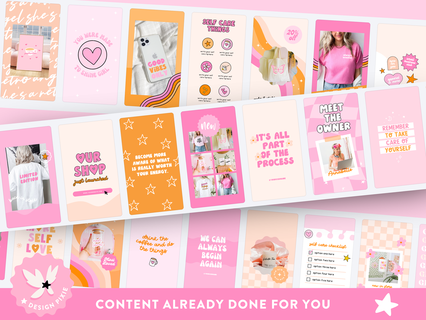 Hot pink Instagram story templates