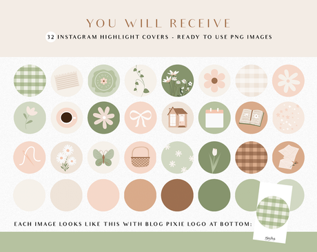 Cottagecore Instagram Highlight Icons - Design Pixie