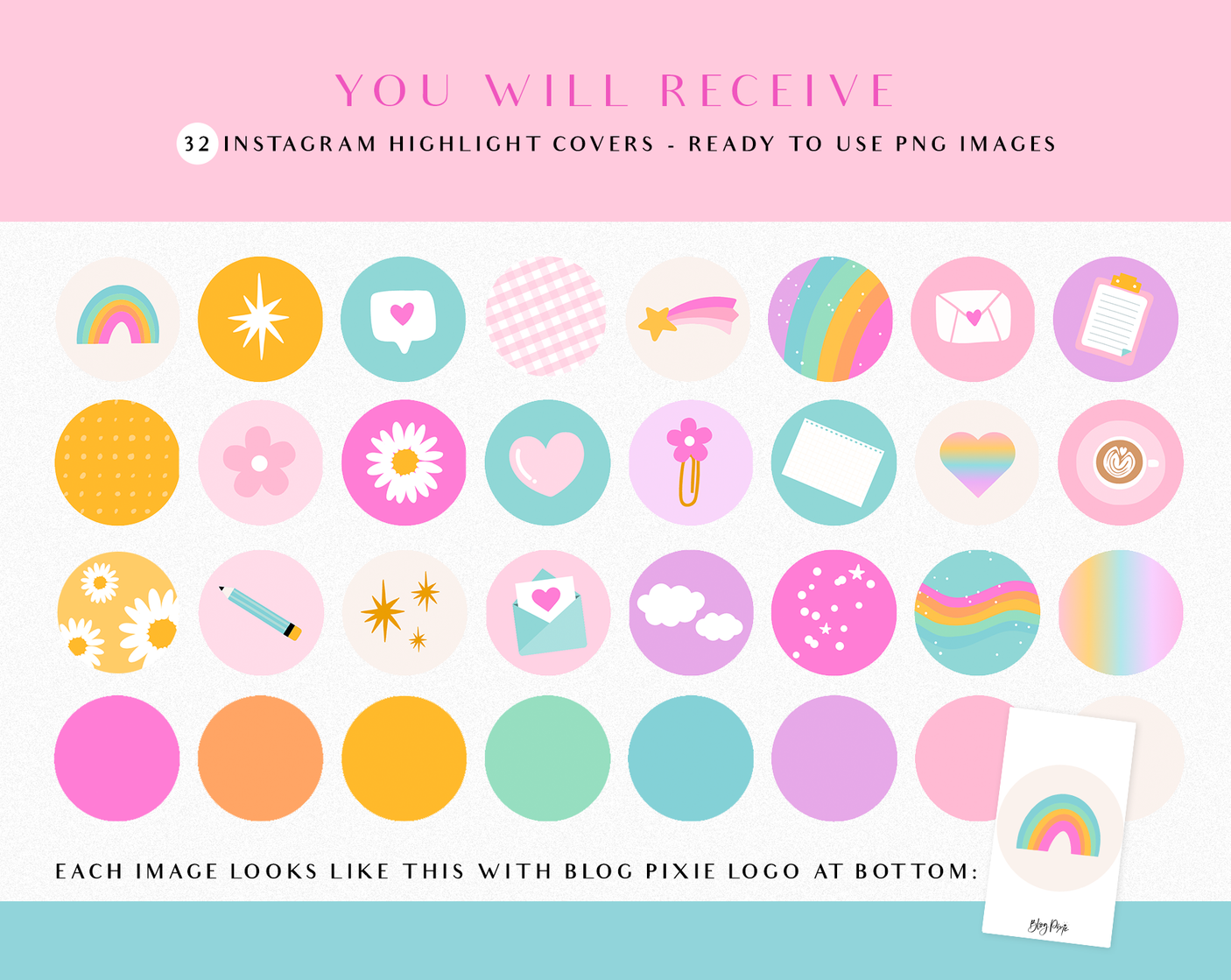Rainbow Journal Instagram Highlight Icons - Design Pixie