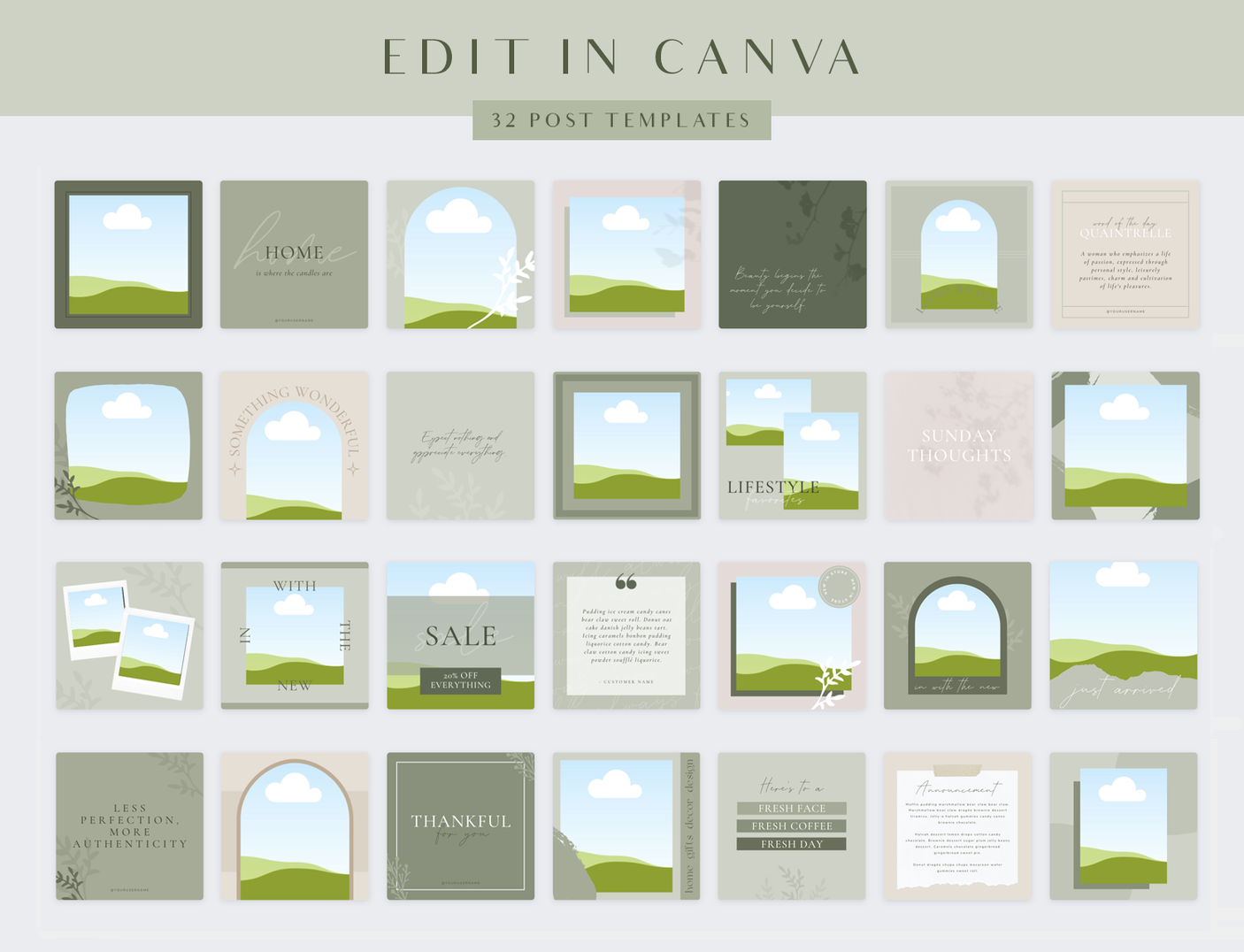 Olive And Avery Instagram Post Templates - Design Pixie