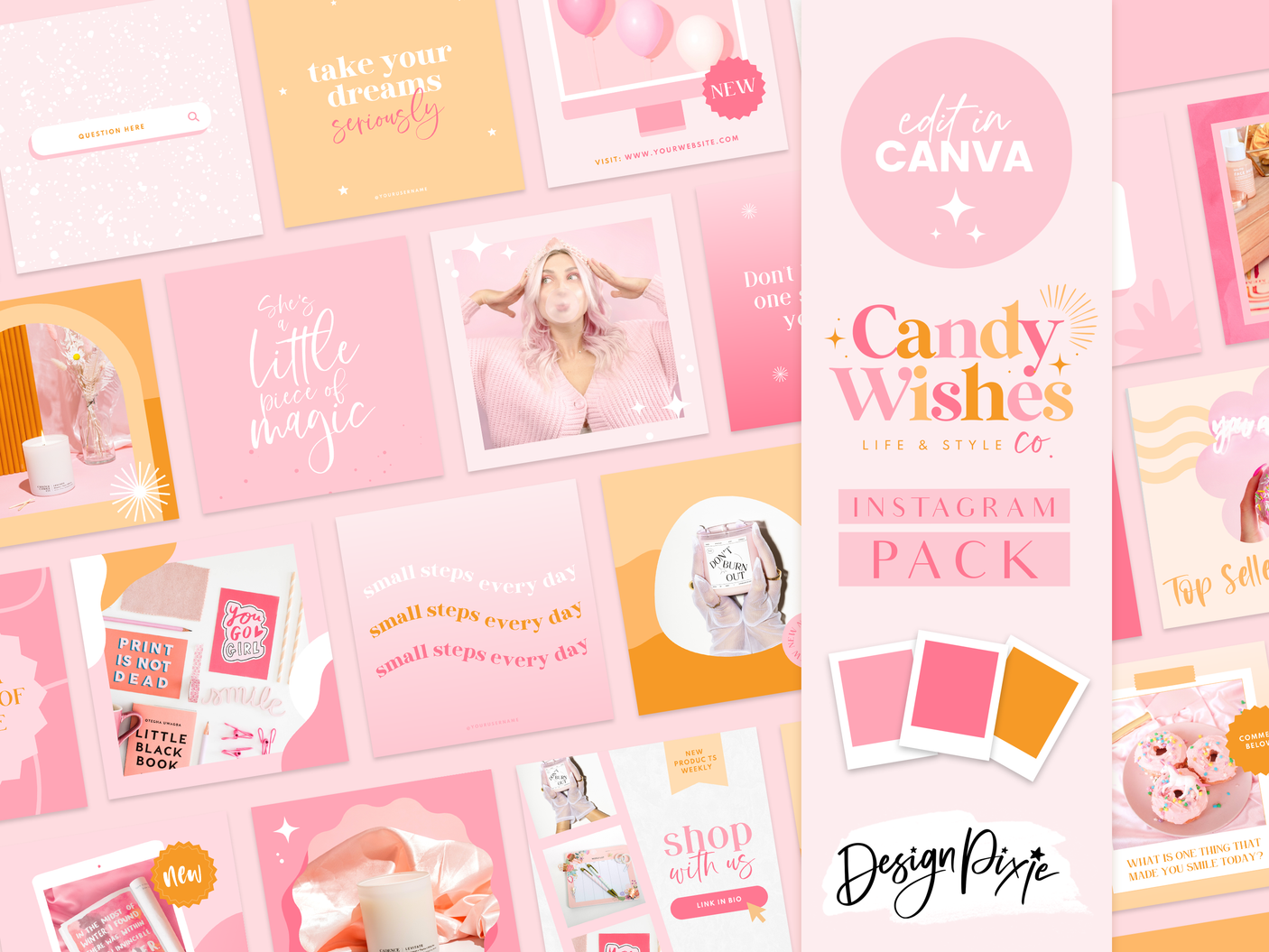 Candy Wishes Instagram Post Templates