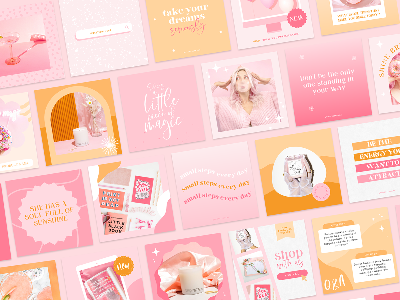 Candy Wishes Instagram Post Templates - Design Pixie