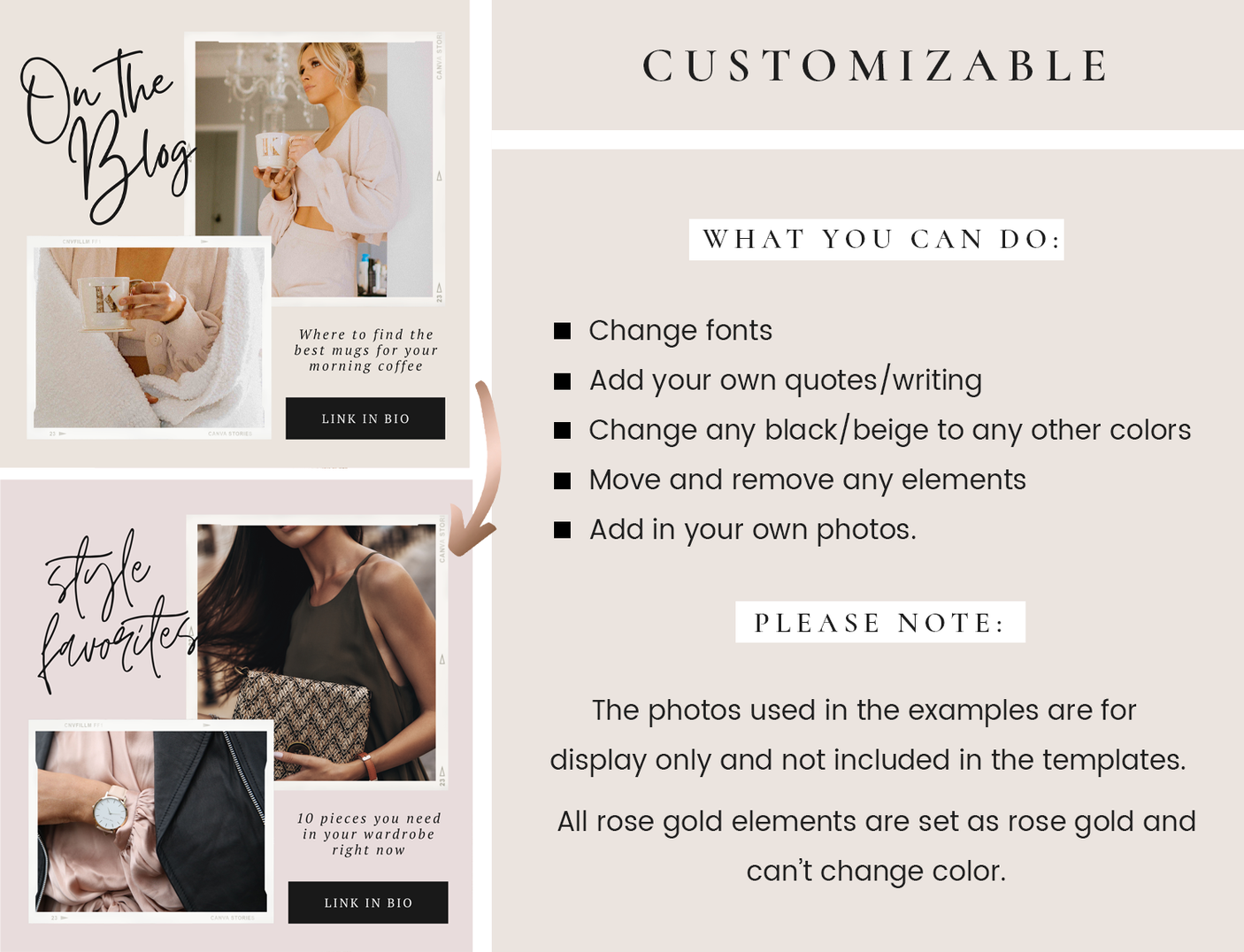 Black Rose Gold Instagram Post Templates - Design Pixie