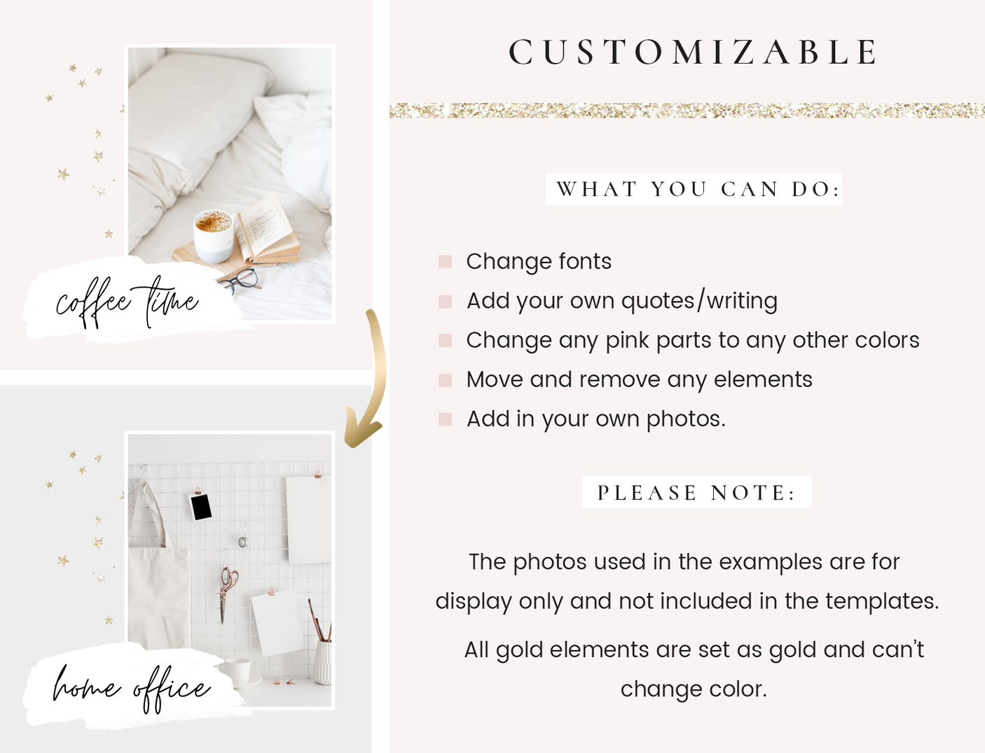Blush Gold Instagram Post Templates - Design Pixie