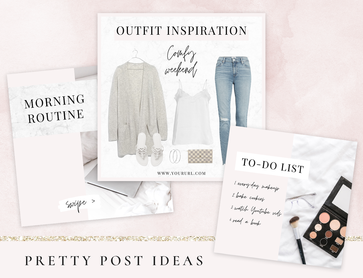 Blush Gold Instagram Post Templates - Design Pixie