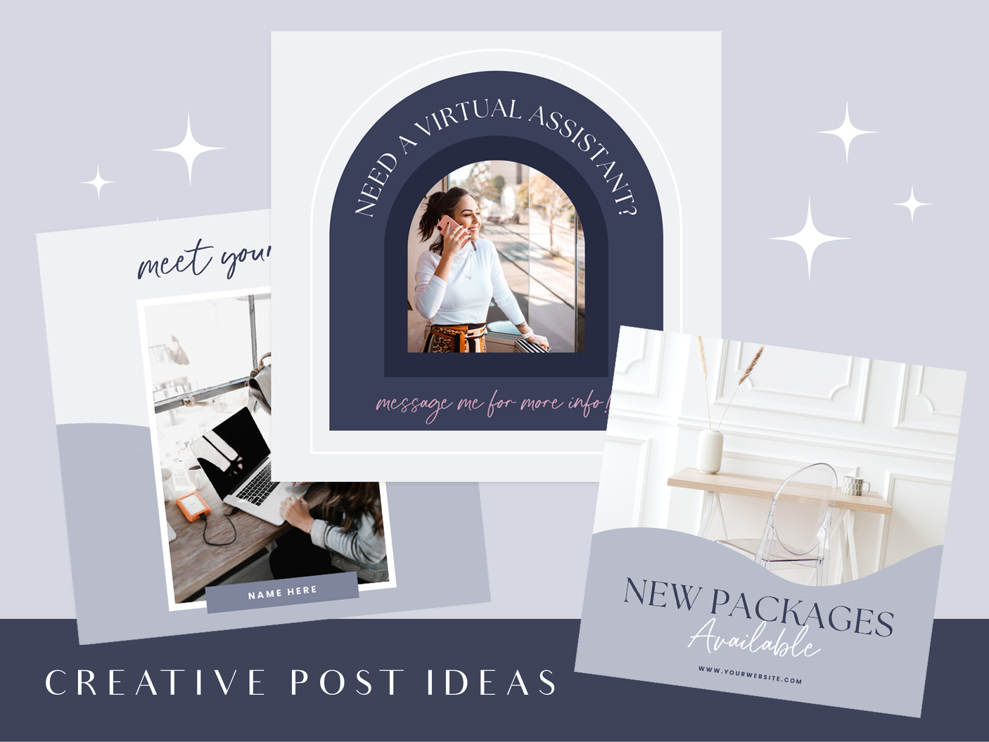 Virtual Assistant Instagram Post Templates - Design Pixie
