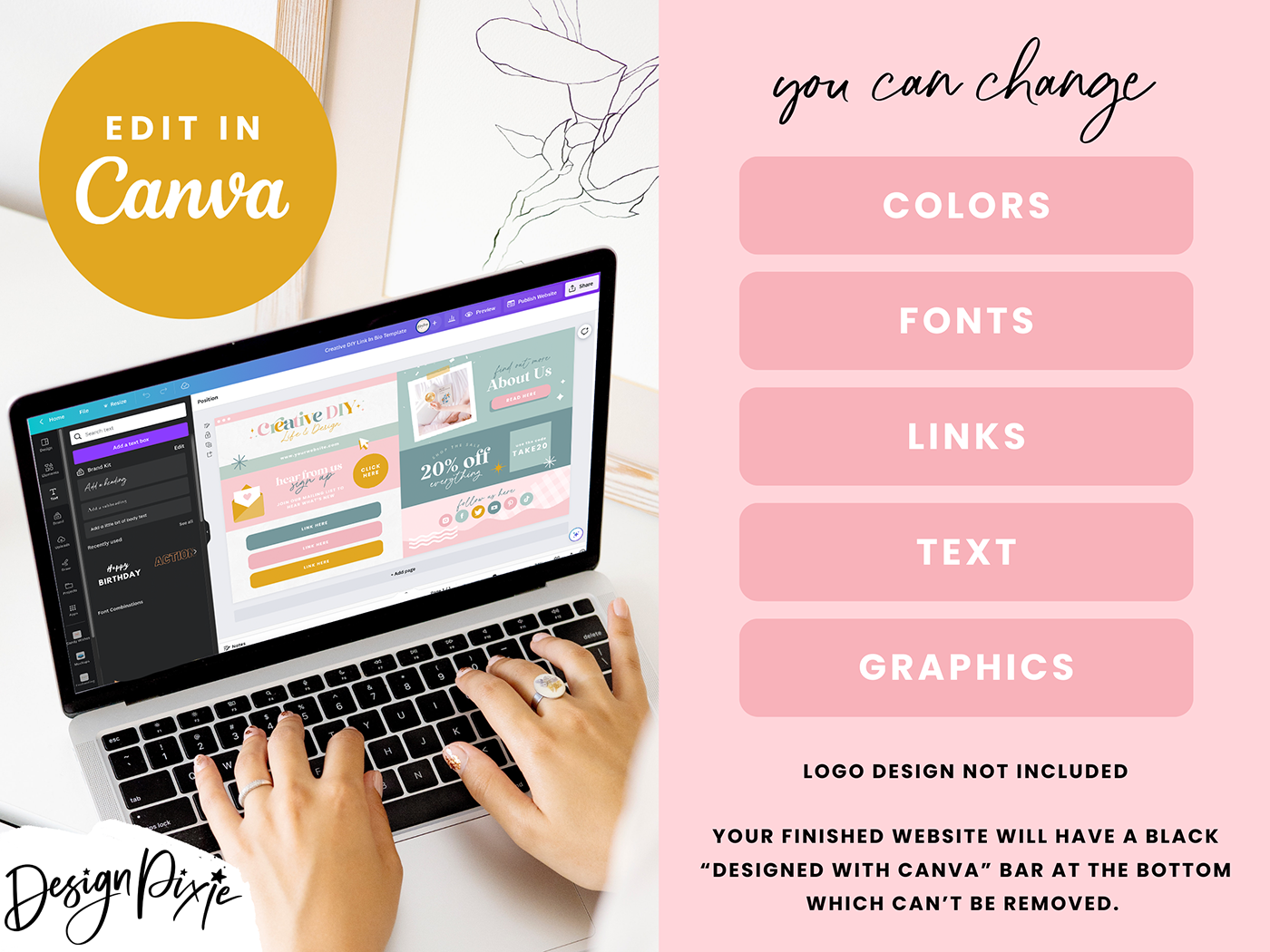 Link In Bio Template - Creative DIY - Design Pixie